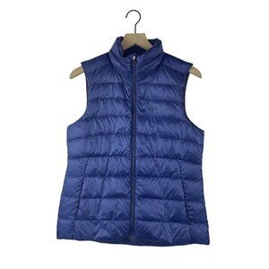 REI 650 Fill Power Down Puffer Vest Women's Medium Packable Blue Midweight EUC